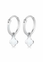 Elli Dames Creoolse Hanger Shamrock Geluk Symbool Talisman in 925 Sterling Zilver