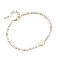 Smart Jewel Armband »Zirkonia Steine, Plättchen, Silber 925«