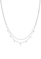Elli Dames Laagje Plaatje Hanger Gehamerd Trend Blogger in 925 Sterling Zilver