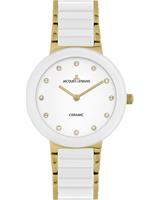 Jacques Lemans Keramisch horloge Hightech Ceramic, 42-7H Quartz horloge, armbanduhr, dameshorloge, gehard Crystex-glas, stenen