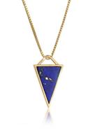 Elli PREMIUM Dames Driehoek Hanger Elegant met Lapis Lazuli in 925 Sterling Zilver Verguld