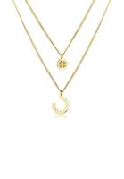 Nenalina Dames Laagje Shamrock Hoefijzer Hanger Geluk Talisman in 925 Sterling Zilver