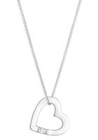 Elli Dames Hart Hanger Liefde met Cubic Zirconia Kristallen in 925 Sterling Zilver Verguld