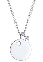 Elli Kette mit Anhänger » Halskette Plättchen Herz Diamant Solitär, 0111612320, 0111952320«, mit Brillant