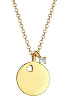 Elli Kette mit Anhänger » Halskette Plättchen Herz Diamant Solitär, 0111612320, 0111952320«, mit Brillant