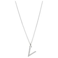Smart Jewel Kette mit Anhänger »Buchstabe V mit Zirkonia Steine, Silber 925«