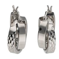 Smart Jewel Paar Creolen »glanz / diamantiert, Silber 925«