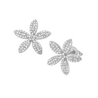 GIORGIO MARTELLO MILANO Paar Ohrstecker "Blüte mit weißen Zirkonia, Silber 925"
