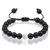 Memphis Kralen armband Zwart verstelbaar Matte Agaat Howliet 8mm