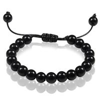 Memphis Verstelbare kralen armband  Zwart Onyx 8mm