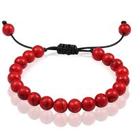 Memphis Verstelbare kralen armband  Rood Natuursteen 8mm