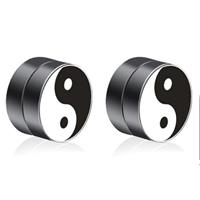 LGT JWLS Magnetische heren oorbellen LGT Jewels Yin Yang Zwart 8mm