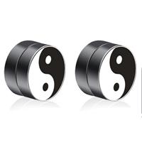 LGT JWLS Magnetische heren oorbellen LGT Jewels Yin Yang Zwart 8mm