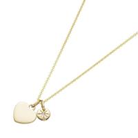 Luigi Merano Goldkette »2 Anhänger Herz und Brillant Gold 585«