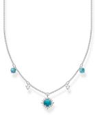Thomas Sabo Silberkette »Blauer Stein, KE2094-405-17-L45V«, mit Türkis-Imitat, Zirkonia (synth)