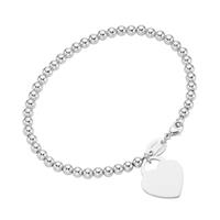 GIORGIO MARTELLO MILANO Armband »Kugel Armband mit Behang Herz, Silber 925«