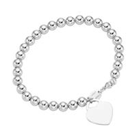 GIORGIO MARTELLO MILANO Armband »Kugel Armband mit Behang Herz, Silber 925«