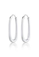 Elli PREMIUM Elli PREMIUM Oorbellen Dames Creolen Ovaal Elegant Tijdloos Basic in 925 Sterling Zilver