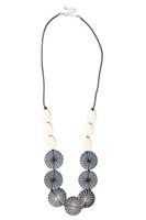 COLLEZIONE ALESSANDRO Lange Kette »Blacky«, Holzscheiben