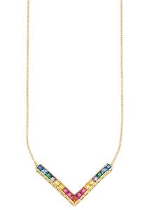 Bruno Banani Kette mit Anhänger "Regenbogen, V, B0153N/90/I7/1-48", mit Zirkonia (synth.)