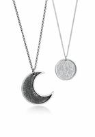 Elli Dames Partner Halsketting Halve Maan Zon Hanger Paar in 925 Sterling Zilver