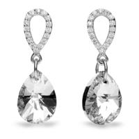 Spark Jewelry Pear Drop Grijze Glaskristallen Oorbellen met Zirkonia℃s van Spark