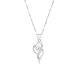 amor Ketting met hanger voor dames, 925 Sterling zilver, zirkonia synth.