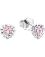 amor Oorbellen voor meisjes, 925 sterling zilver, zirkonia synth. | Hart