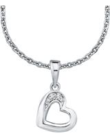 amor Ketting met hanger voor meisjes, sterling zilver 925, zirkonia (synth.) hartje