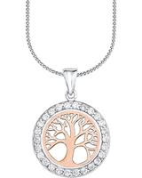 amor Ketting met hanger voor dames, 925 Sterling zilver, zirkonia synth. | Levensboom