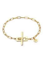 Elli PREMIUM Dames Link Ketting T-Bar Sluiting Trend Blogger in 925 Sterling Zilver Verguld