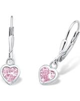 Prinzessin Lillifee Oorbellen voor meisjes, 925 Sterling Zilver, (synth.) Zirconia | Hart