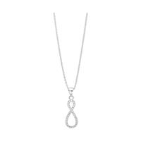 Ketting met hanger voor dames, sterling zilver 925, zirkonia (synth.) Oneindigheid