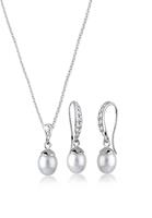 Elli Schmuckset »Elegant Perle Kristall 925 Silber«