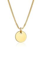 Elli Dames Venetiaanse Ketting Plaat Hanger Basic Minimal in 925 Sterling Zilver Verguld