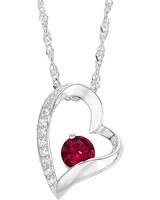 amor Ketting met hanger voor dames, 925 Sterling zilver, zirkonia synth. | Hart