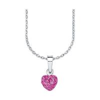 amor Ketting met hanger voor meisjes, 925 sterling zilver, kristalglas | hartje