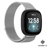 Fitbit Versa 3 Milanese band (zilver)