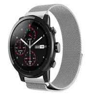 Strap-it Xiaomi Amazfit Stratos Milanese band (zilver)