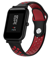 Strap-it Xiaomi Amazfit Bip sport band (zwart/rood)