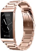 Strap-it Fitbit Charge 4 stalen band (rosé goud)