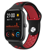 Strap-it Xiaomi Amazfit GTS sport band (zwart/rood)
