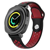 Strap-it Samsung Gear Sport sport band (zwart/rood)