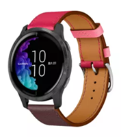 Garmin Venu leren bandje (knalroze/roodbruin)