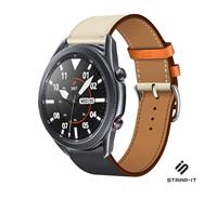 Samsung Galaxy Watch 3 leren bandje 45mm (wit/donkerblauw)