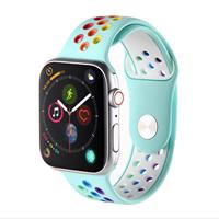 Strap-it Apple Watch SE sport band (lichtblauw/kleurrijk)