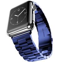 Strap-it Apple Watch stalen band (blauw)