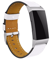 Strap-it Fitbit Charge 4 bandje leer (wit)