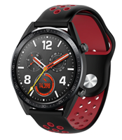 Strap-it Huawei Watch GT sport band (zwart rood)