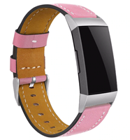 Strap-it Fitbit Charge 3 bandje leer (roze)